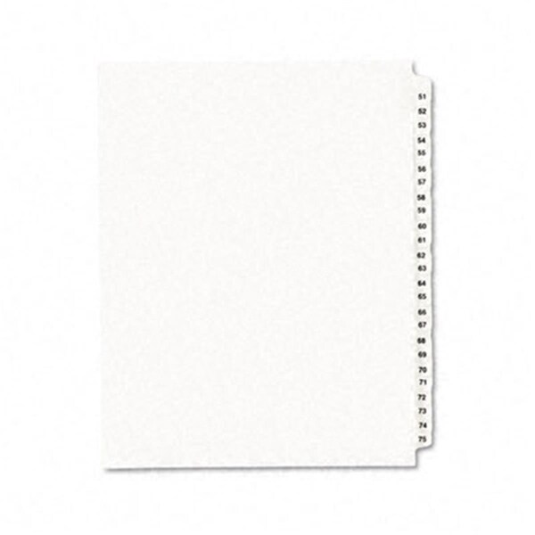 The Workstation Style Legal Side Tab Divider- Title: 51-75- Letter- White- 1 Set TH38969 - main